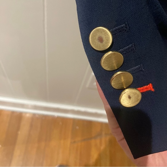 EXPRESS Unique Professional Blazer Size 4 Women’s Navy Blue with Gold Buttons - Picture 5 of 6